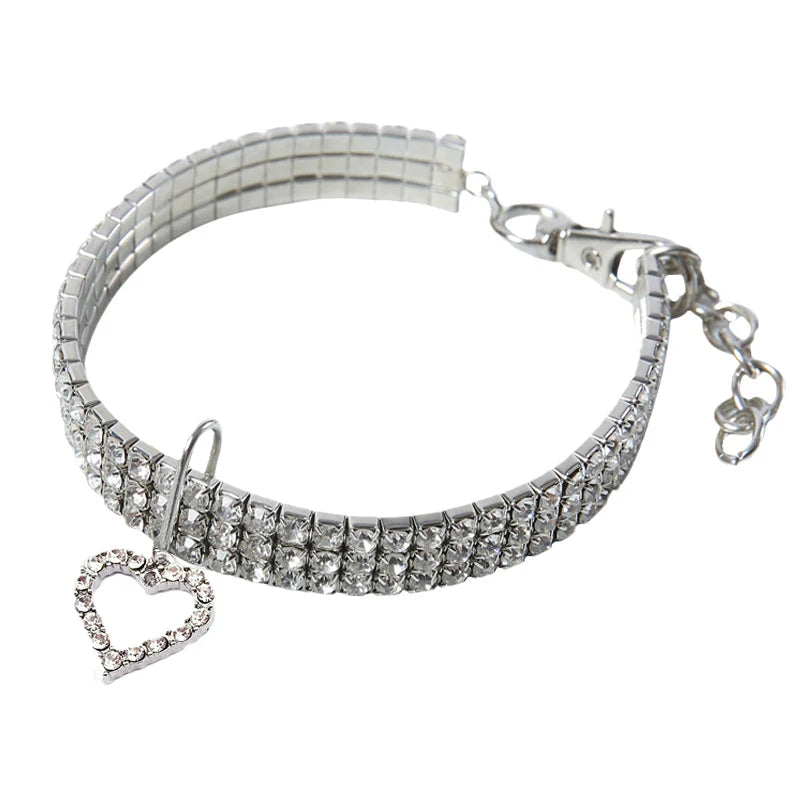 Luxury Rhinestone Cat Collar with Charm