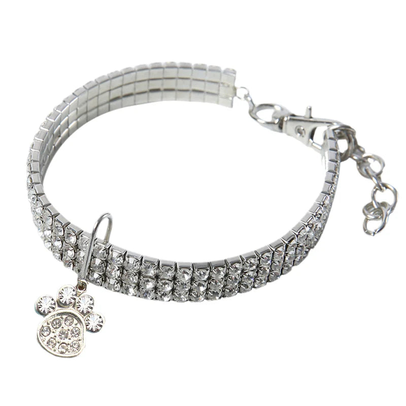Luxury Rhinestone Cat Collar with Charm
