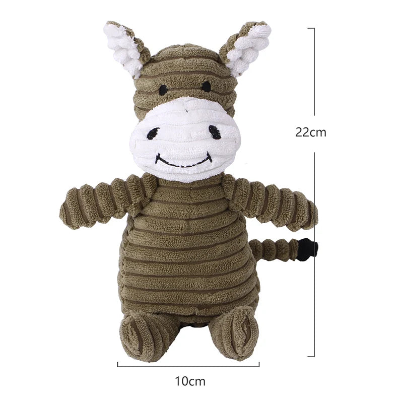 Premium Corduroy Squeaky Plush Dog Toy