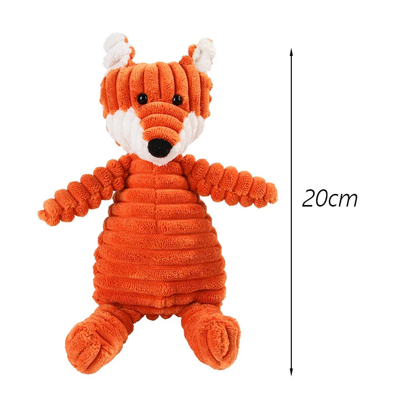 Premium Corduroy Squeaky Plush Dog Toy