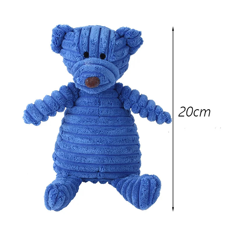Premium Corduroy Squeaky Plush Dog Toy
